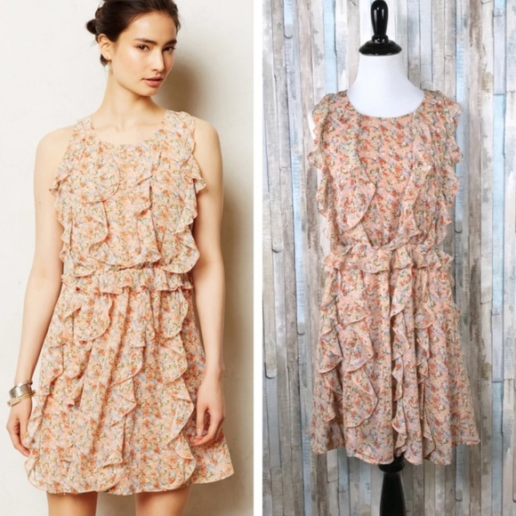 Anthropologie Sachin & Babi Senna Floral Ruffle Sundress Size 6 Boho Chic - Picture 1 of 13